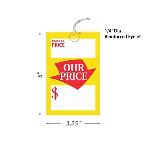 SmartSign Pack of 250 Regular and Special Price Tags with Strings | 3.25" x 5", 12 pt Cardstock, Write-On