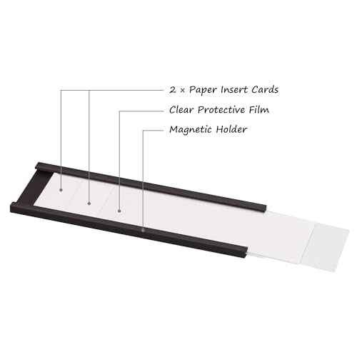 Realth C Channel Magnetic Label Holders 30 Pack 2'' x 4'' with Paper Inserts and Clear Plastic Protectors, Magnetic Data Card Holders File Cabinet Labels for Metal Racks and Shelves