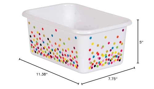 Teacher Confetti Small Plastic Storage Bin - 6 Pack