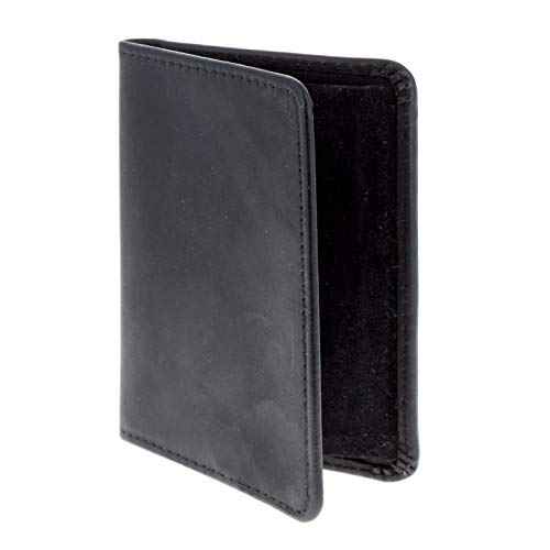 Genuine Leather Unisex Law Enforcement Badge Holder Wallet Case - Shield, Black