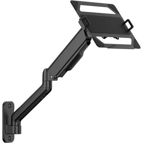 CondoMounts LTP8017 Laptop Wall Mount | Spring-Assisted Arm for 17"?32" Screens, Free-Tilting VESA Laptop Holder, Space-Saving Design, Heavy-Duty Build, Matte Black Finish, Easy DIY Installation