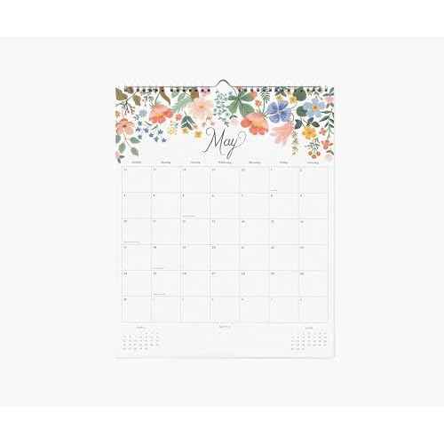 RIFLE PAPER CO. Appointment Calendar, Dated for the Months of January - December 2026, Space for Everyday and Monthly Notes, Remember Birthdays & Anniversaries (15" L x 12" W), Dahlia