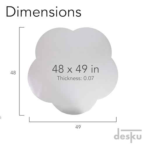 DESKU Flower Power Desk Chair Mat ? Heavy-Duty PVC Mats for Hard Floor Protection, Clear, 48 x 49 Inches, Made in The USA