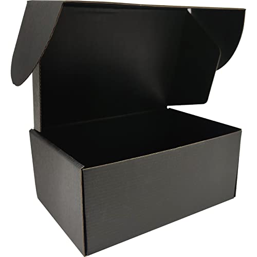 Small Black Shipping Boxes for Small Business Pack of 25-9x6x4 inches Cardboard Corrugated Mailer Boxes for Shipping Packaging Craft Gifts Giving Products