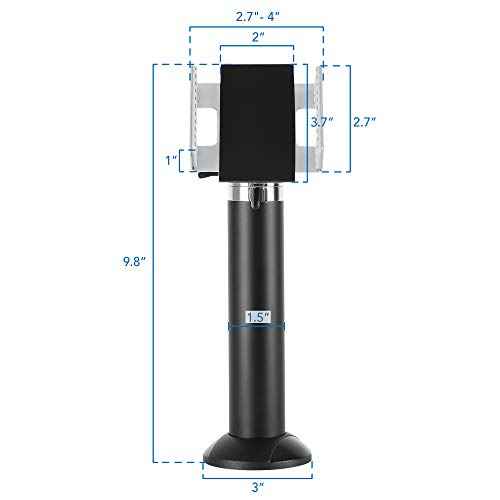 Mount-It! Universal Credit Card POS Terminal Stand for VeriFone Ingenico First Data Card Readers | Adjustable Clamp Width with Tilt, Swivel | Adhesive or Bolt Down Installation