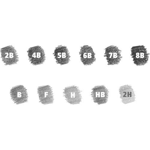 STAEDTLER Mars Lumograph Graphite Artist Pencil Pack, 12 Degrees (8B, 7B, 6B, 5B, 4B, 3B, 2B, B, HB, F, H, 2H), Mars Plastic Eraser, 61 100 P