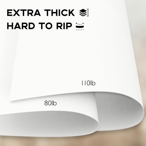 110lb White Cardstock 8.5x11, Goefun 100 Sheets Heavyweight White Card Stock 300 GSM for Invitations, Menus, Poster, DIY Card