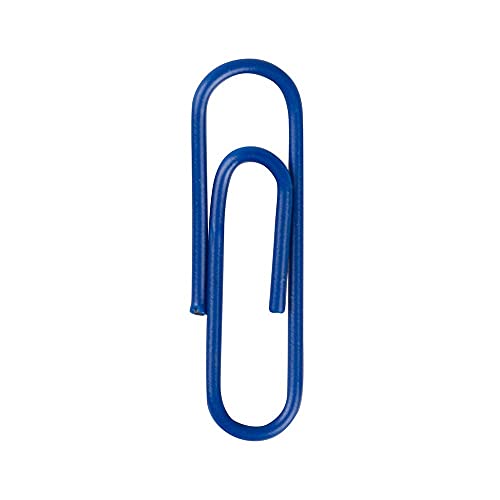 JAM Paper Dark Blue 1 Inch Colorful Paper Clips, 100/Pack