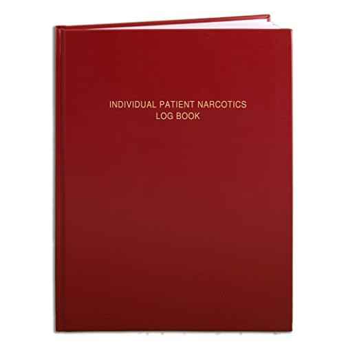 BookFactory Patient Narcotics Log Book/Controlled Substance LogBook/Individual Patient's Narcotic Record Register - 120 pg - 8.5 x 11, Red Cover, Hardbound (Made in USA)