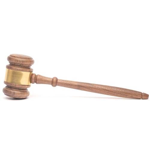 Personalized Walnut Gavel with Square Sound Block - Custom Engraved Justice Award