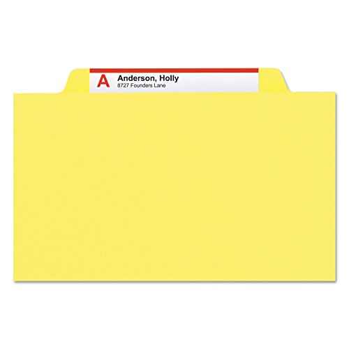 Smead Classification File Folder, 1 Divider, 2" Expansion, 2/5-Cut Tab, Letter Size, Yellow, 10 per Box (13704)