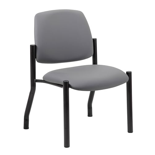 Boss Office Products Guest Chair 500 lb Weight Capacity, Black Vinyl Upholstered Chair