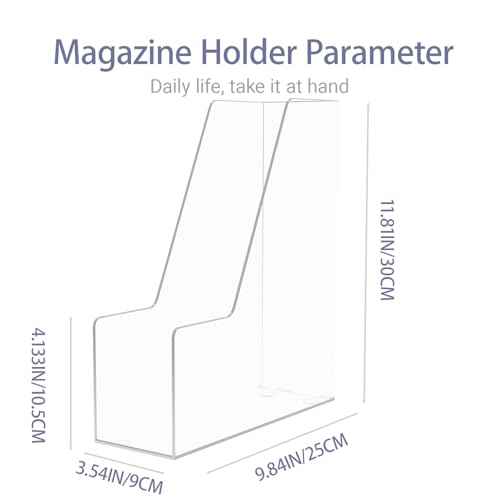 Magazine Holder, Versatile Plastic Clear Magazine Holder, Book File Folder Organizer Store for Office Desk, Desk Organizer Set - 4 Pieces