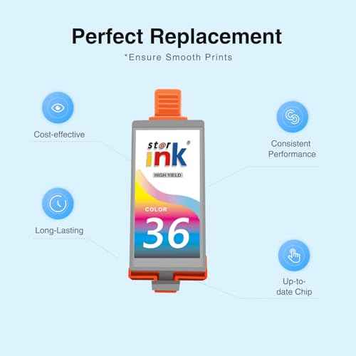 15 Pack PGI-35 CLI-36 Ink Cartridge Replacement for Canon TR160 Ink Cartridge Compatible for Canon 35 36 Ink Cartridges Work with TR150 TR160 iP110 iP100 Mini260 Mini320 Printer-(10 Bk+ 5 Tri c)