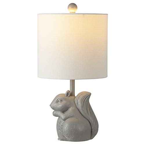 Safavieh Kids Lighting Collection Sunny Squirrel Grey Ceramic 18-inch Bedroom Living Room Home Office Desk Nightstand Table Lamp (LED Bulb Included)