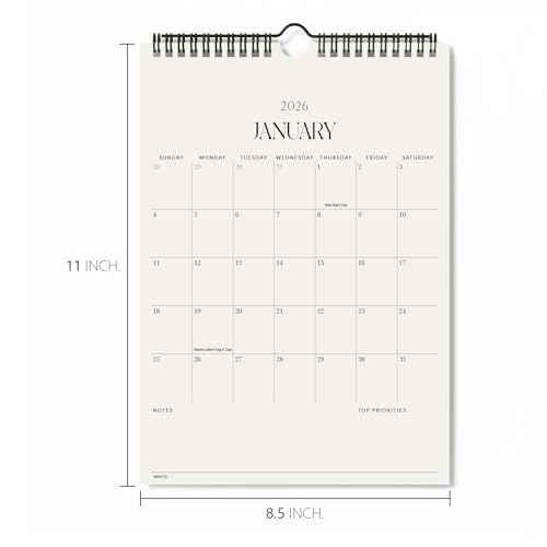 Jotsome Wall Calendar 2025-2026, Monthly Wall Calendar From Now to December 2026 11x8.5 inch for Home and Office, Easy Planning