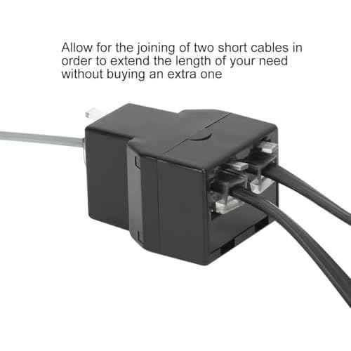 Uvital RJ12 6P6C 3 Female Telephone Line Splitters, Phone Jack Splitter, Telephone Landline Cable Connector and Separator(Black, 30 Pack)
