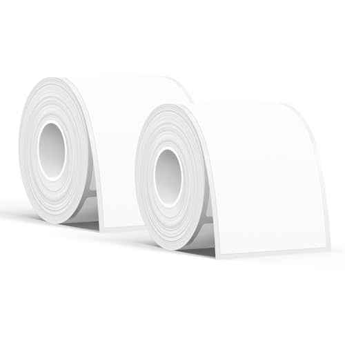SUPVAN T50M Series Label Maker Tape, 2 Rolls 1.96'' ¡¿ 3.14'' (50mm ¡¿ 80mm) 100 Labels/Roll Genuine Laminated Thermal Label Tape, Waterproof Oilproof Highly Adhesive Auto Detect Labels, Black on White