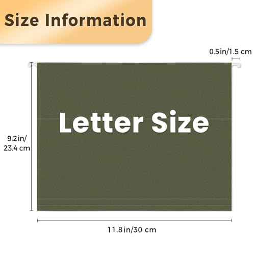 SUNEE Hanging File Folders, 75 Pack Reinforced Hang Folders Letter Size, Adjustable 1/5-Cut Tabs, Designed for Bulky Files, Filing Cabinet, Standard Green