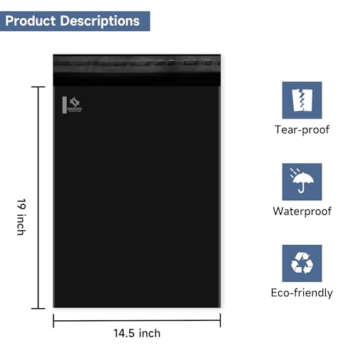 KKBESTPACK 14.5x19 200 PCS Large Poly Mailers Shipping Bags for Small Business ? Self Sealing Package Envelopes