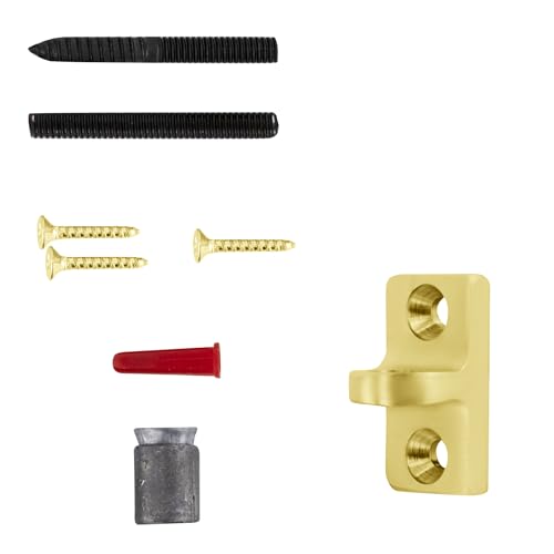 C.R. LAURENCE DL2521PB CRL Polished Brass Floor Mounted Heavy Duty Door Stop With Hook and Holder