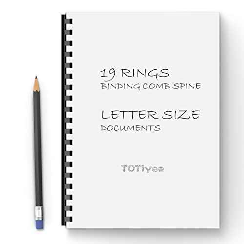 TOTiyea 50 Pack 19 Ring Plastic Binding Combs, 2 Inch Diameter, 450 Sheet Capacity, Letter Size, Black Comb Binding Spines