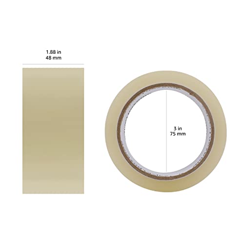 Amazon Basics Clear Packing Tape 1.9in x 60.3yds, 1.8mil Thickness, 6 Rolls – Sealing & Moving Tape