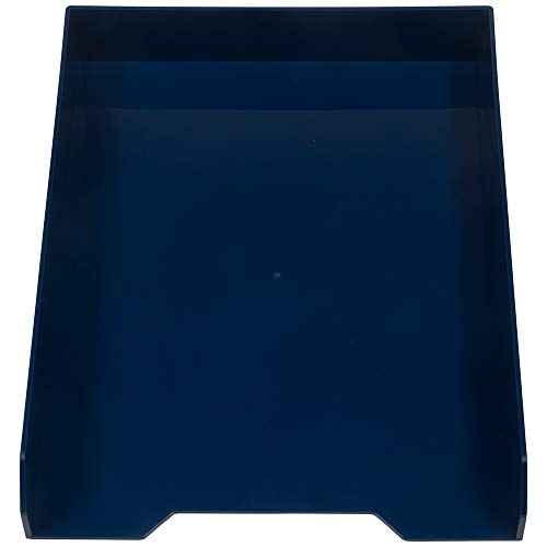 JAM PAPER Stackable Paper Trays - Navy Blue - Desktop Document, Letter, & File Organizer Tray - 2/Pack
