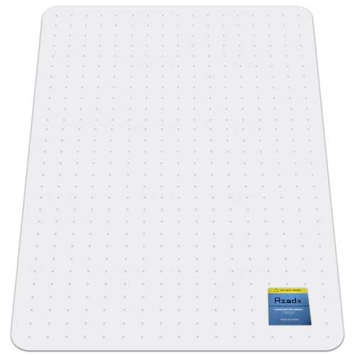Azadx Heavy Duty Chair Mat for Carpet 32x48 Clear PET, Anti-Dent, 4 Corner Rounded Edges
