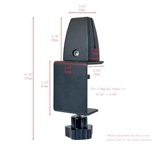 Sneeze Guard Support Clips for 1/8" to 0.51" Thick Panel, Adjustable Desk Divider Clips, Aluminum Desk Partition Clamp, Acrylic Plexiglass Partition Clips Black, Desk Privacy Panel Clamps 6 Pack