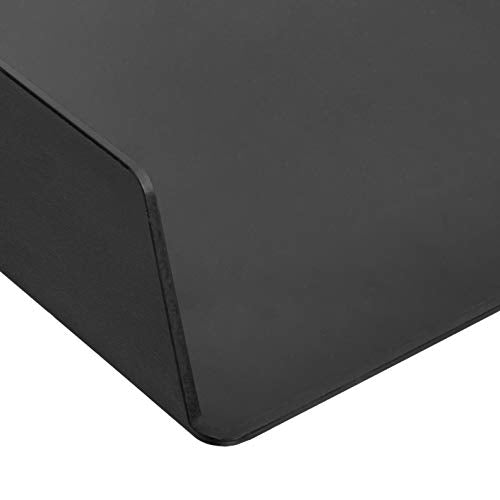 Black 2-Pack Rectangular Plastic Desk Organizer Trays for Letters