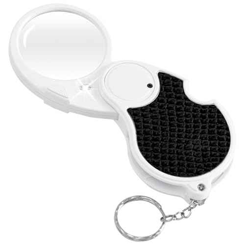 Magnifying Glass with Light, 5X Pocket Magnifier, Lightweight LED Illuminated Magnifying Glass for Reading, Macular Degeneration, Inspection, Jewellery, Coins, Hobbies & Crafts