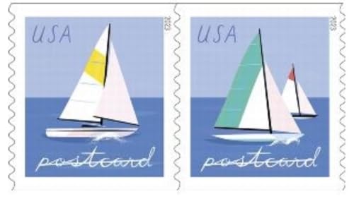 United States Postal Service Sailboats Postcard Stamps - 20 Sheet Includes Variation