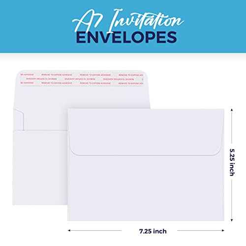 ACSTEP 500PACK 5 X 7 Envelopes, White A7 Envelopes Self Seal for Weddings, Invitations, Photos, Postcards, Greeting Cards Mailing,Baby Shower, Graduation