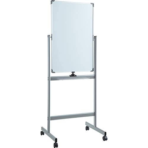 Lorell Magnetic Double-Sided Presentation Whiteboard with Wheels