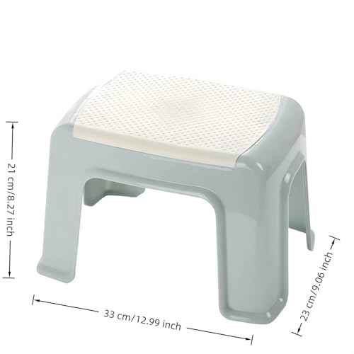 Plastic Step Stool for Kids and Adults - Heavy-Duty ABS Shower Stools & Bath Stool with Anti-Slip Base, Compact Foot Stool for Bathroom, Home, Office, 2-Pack