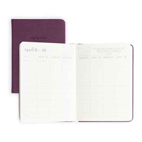 myAgenda Desktop Planner with 18 Month Calendar to Organize Schedules and Appointments with Vegan Leather Cover (July 2025 to December 2026) (Mulberry)