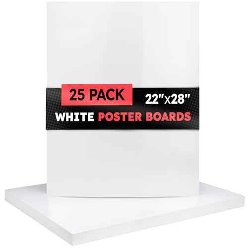 Hygloss Large Poster Board 22x28 - 25 Poster Boards Bulk Pack - 10 Pt. Thickness White Poster Board Paper for Projects, Presentations, Displays, Signs, Crafts - Blank Posterboard Multipack 22" x 28"