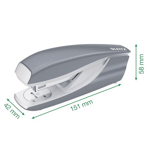 Leitz Stapler, 30 Sheet Capacity, Ergonomic Metal Body, Includes Staples, Wow Range, 55022023 - Metallic Pink