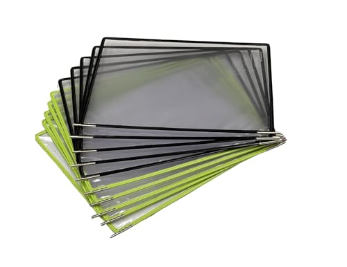 Tarifold Wall Mount Reference System with 10 Expandable PVC Pockets - Green/Black