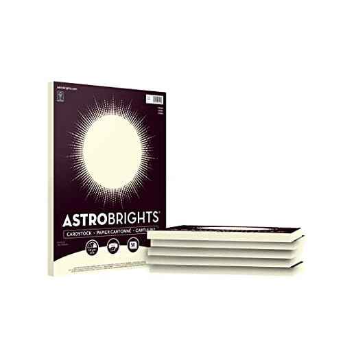 Astrobrights Colored Cardstock, 8.5" x 11", 65 lb/176 gsm, "Cream", 50 Sheets (Pack of 6) - 300 Sheets in Total (91518)