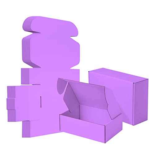 25 Pack Small Shipping Boxes Purple Corrugated Cardboard Box 9x6x3 inches£¬Corrugated Box for Packaging Small Business,Mailing Packing Literature Mailer,Shipping Gift Boxes