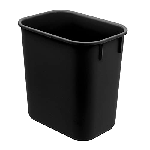 Acrimet Wastebasket, Deskside Bin, 3.25 Gallon/13 Quart/ 12 Liter (Plastic) (Black Color) (Set of 4)