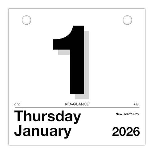 AT-A-GLANCE 2026 ¡°Today Is¡± Daily Wall Calendar Refill, 6" x 6", Small (K15026)