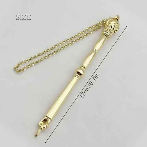 Teaching Instruction Tools - 17cm Golden Crown Head,Torah Pointer (Yad), Reading Stick, a Tool Used in Jewish Rituals for Reading The Torah (The Jewish Law Book).