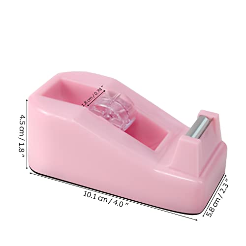 1Pcs Desktop Tape Dispenser with Weighted Nonskid Base, Pink