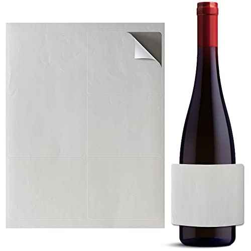 Mr-Label 4¡± x 3-1/3¡± Waterproof Matte White Wine Label - for Inkjet & Laser Printer - for 750ml Wine Bottle - Tear-Resistant - for Homemade Wine/Wedding (100 Sheets/Total 600 Labels)