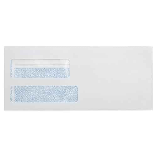 LUXPaper #9 Double Window Security Envelopes | 500 Qty | Security Tint | Peel & Press | 3 7/8" x 8 13/16" | Bright White | 24lb. Text