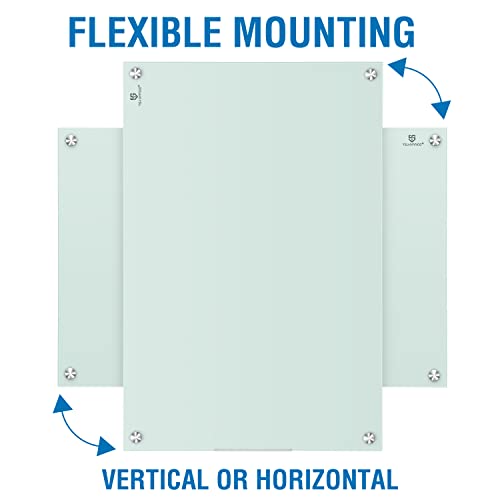 TSJ OFFICE White Glass Whiteboard 36x24 Inches Frameless Magnetic Wall Memo Board