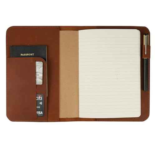 Leather Journal Cover | (5.75"x8.25") Notebook Medium A5 | Refillable Cahier | Leather Bound Journal cover for Travelers Writers | Gift for Anyone :: Tan